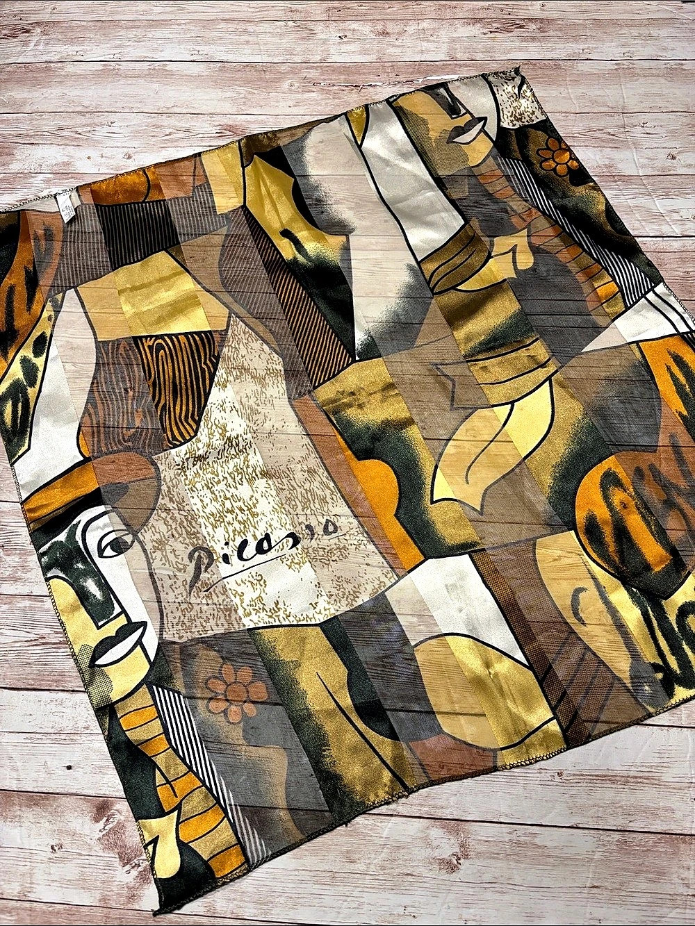 Picasso Vintage Abstract Print Mini Scarf
